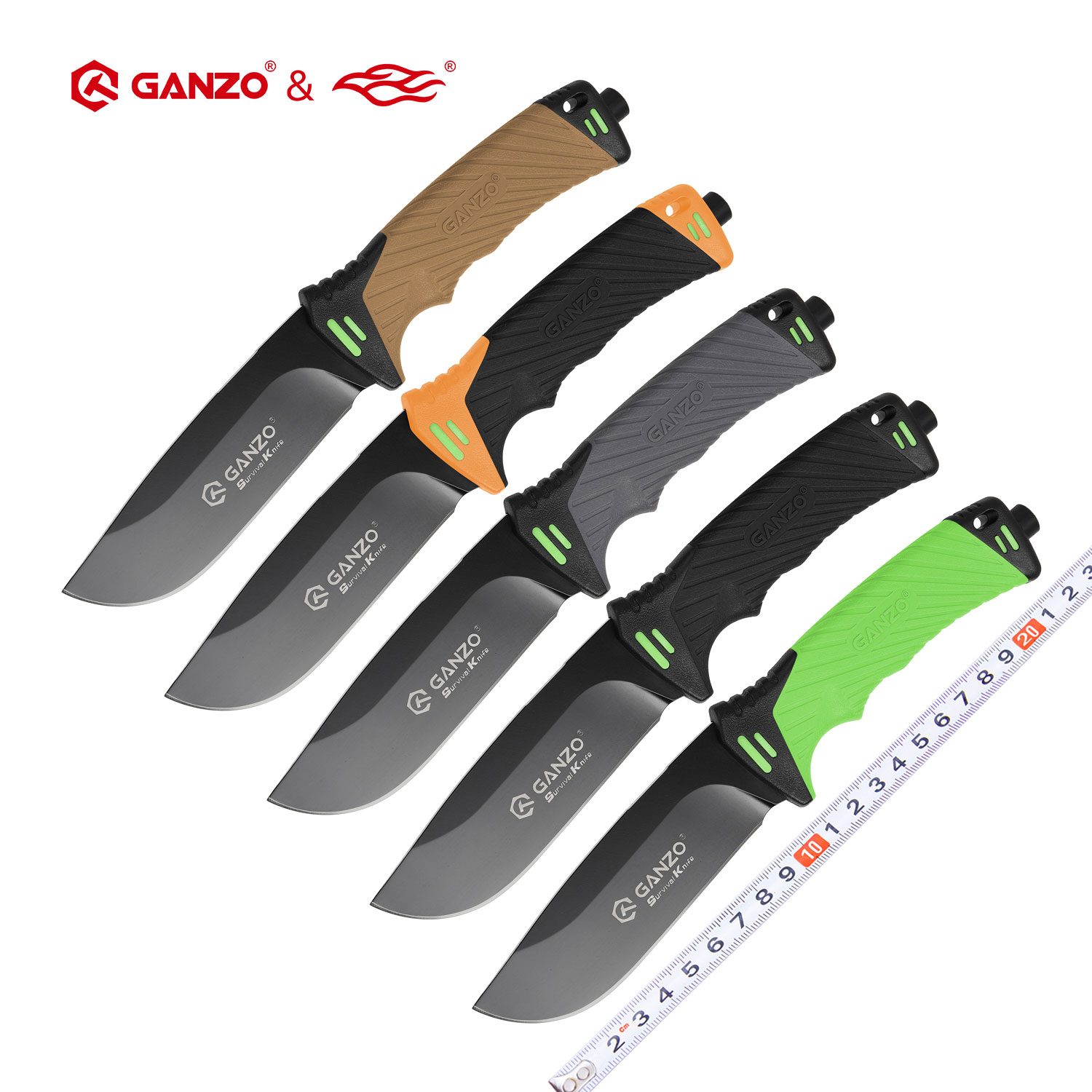 Bushcraft Knife Fixed - Ganzo G8012 Messer mit feststehender Klinge,
