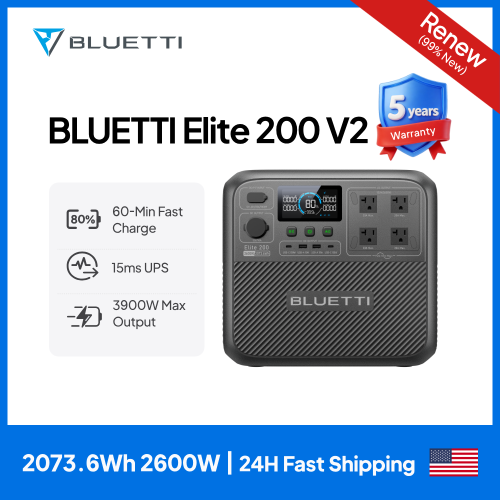 Solar Emergency Charger - 【Renew】BLUETTI Elite 200 V2 Tragbare Powerstation